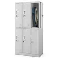 UMKLEIDESCHRANK Spind TOKIO 6 Abteile 185x90x45cm Grau - Grau, Metall (90/185/45cm) - DELUKE