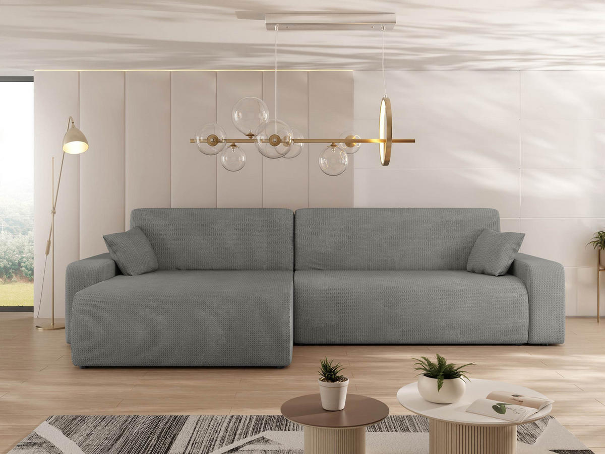 ECKSOFA Piano - Schwarz/Grau, Holz/Kunststoff (274/145cm) - MIRJAN24