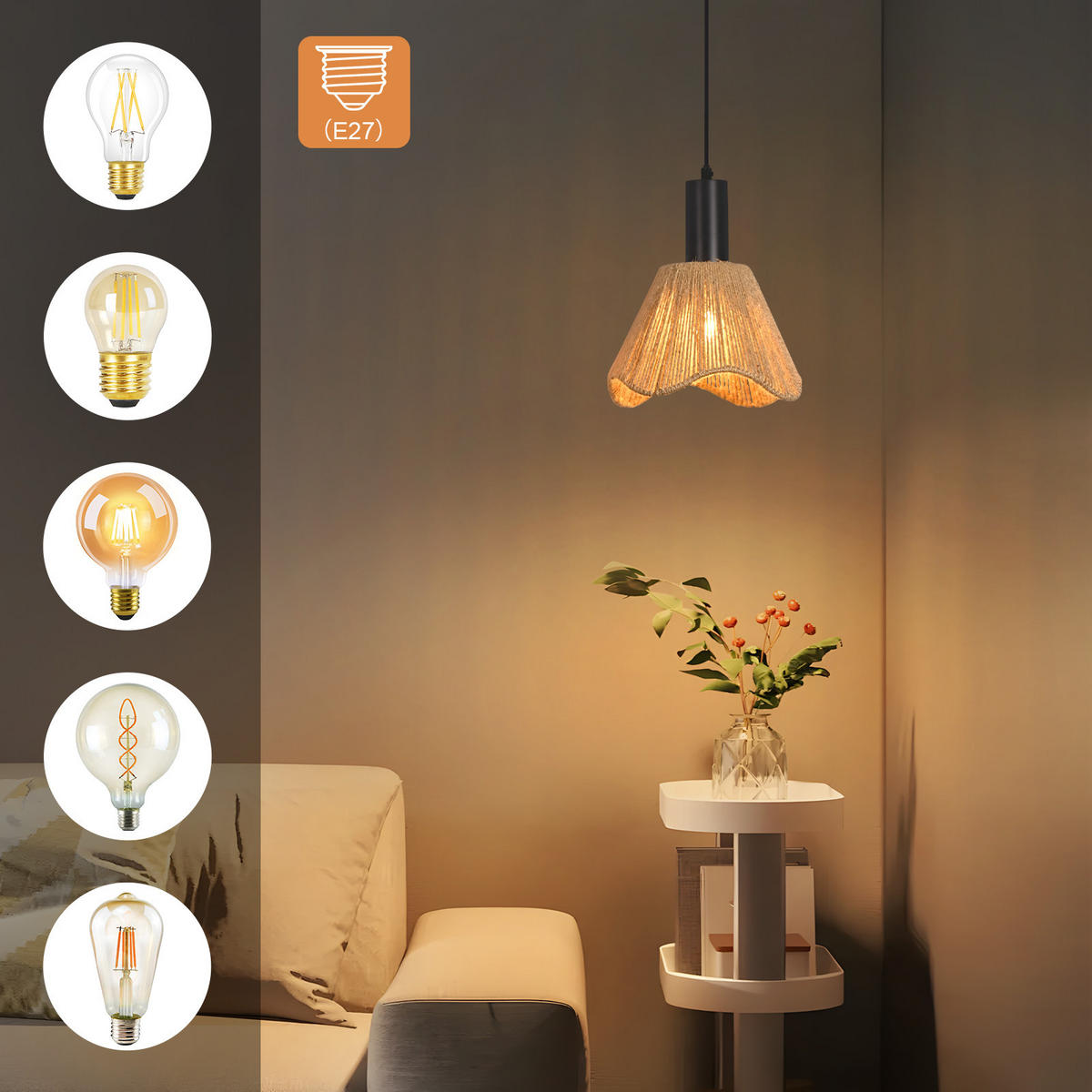 PENDELLEUCHTE Yvonne 22/10/120 cm - Braun, Metall (22/10/120cm) - ZMH