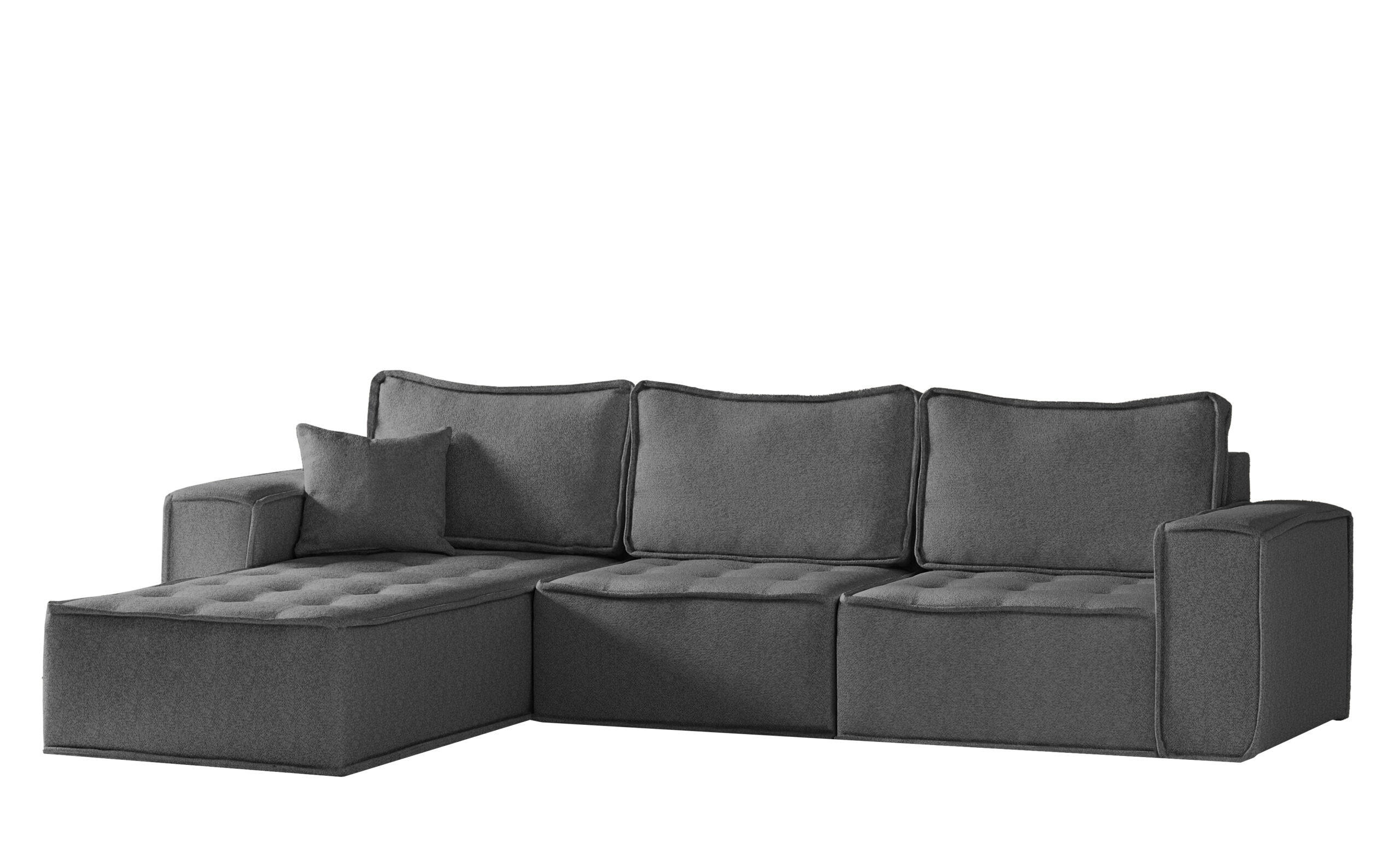 ECKSOFA L-förmige Bohoo-Maxi Dunkelgrau Links - Dunkelgrau, Holz (192/292cm) - Kaiser Möbel