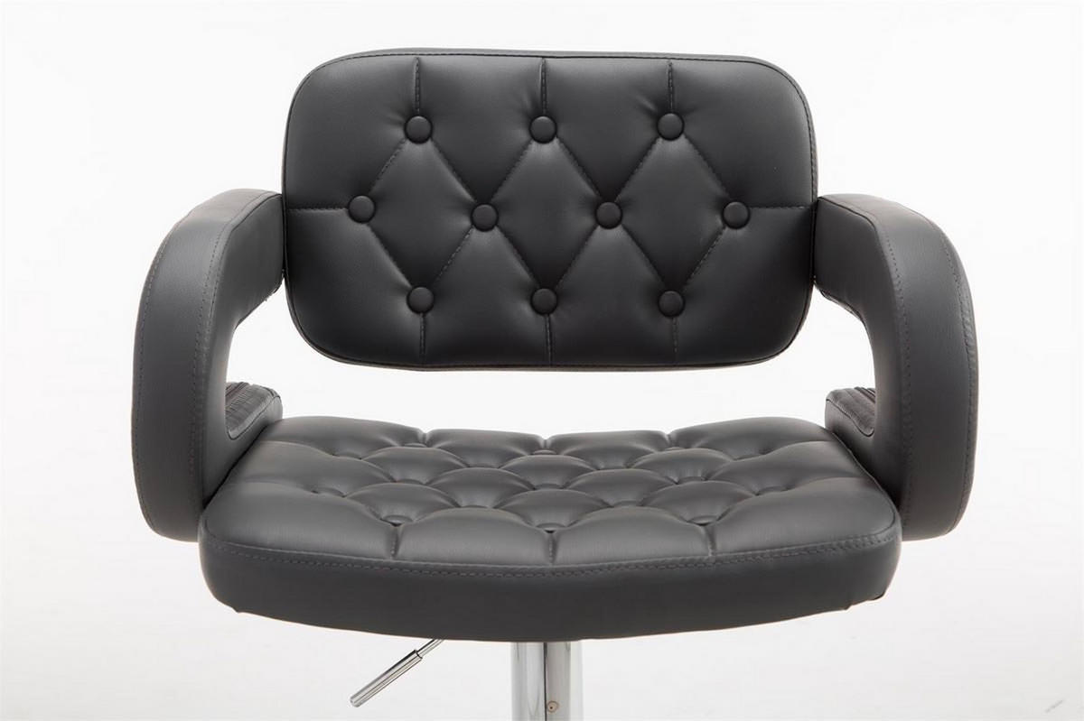 BARHOCKER Dubai, 2er Set, Gestell Metall in Chromoptik, Kunstleder Grau - Chromfarben/Grau, Kunststoff/Textil (52/100/55cm) - TPFLiving