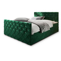 POSTEL BOXSPRING MANDI 160x200 cm, s matrací a úložným prostorem, tmavě zelená - tmavě zelená, kompozitní dřevo/textil (160/200cm) - MASSENO