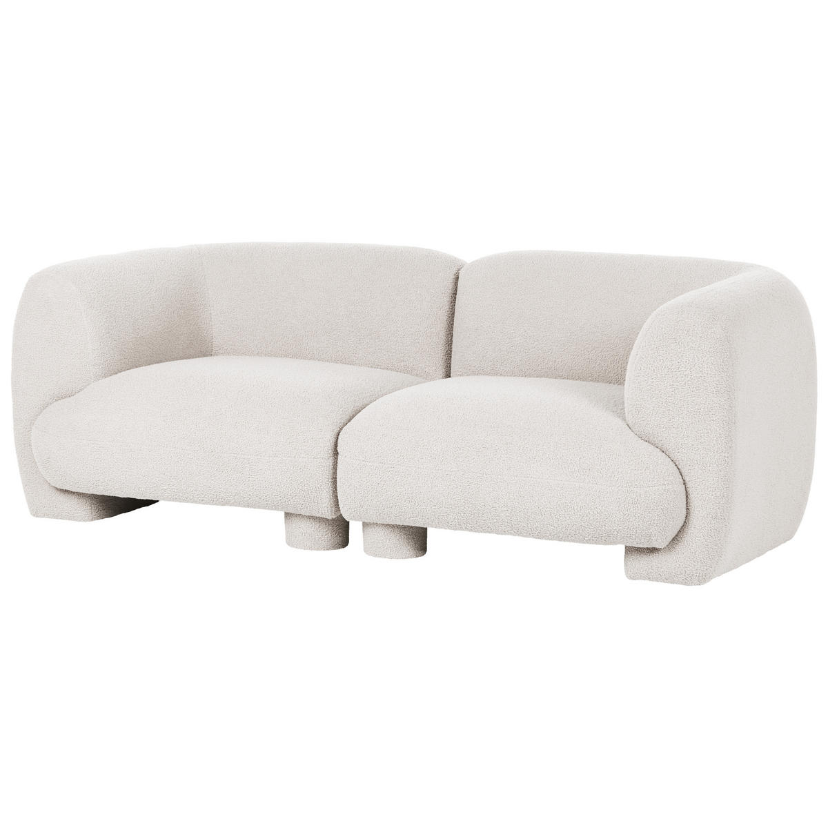 MODULÁRNÍ POHOVKA 2-místná Krémově bílá Bouclé Mjalbi - krémová, textil (194/69/91cm) - Beliani