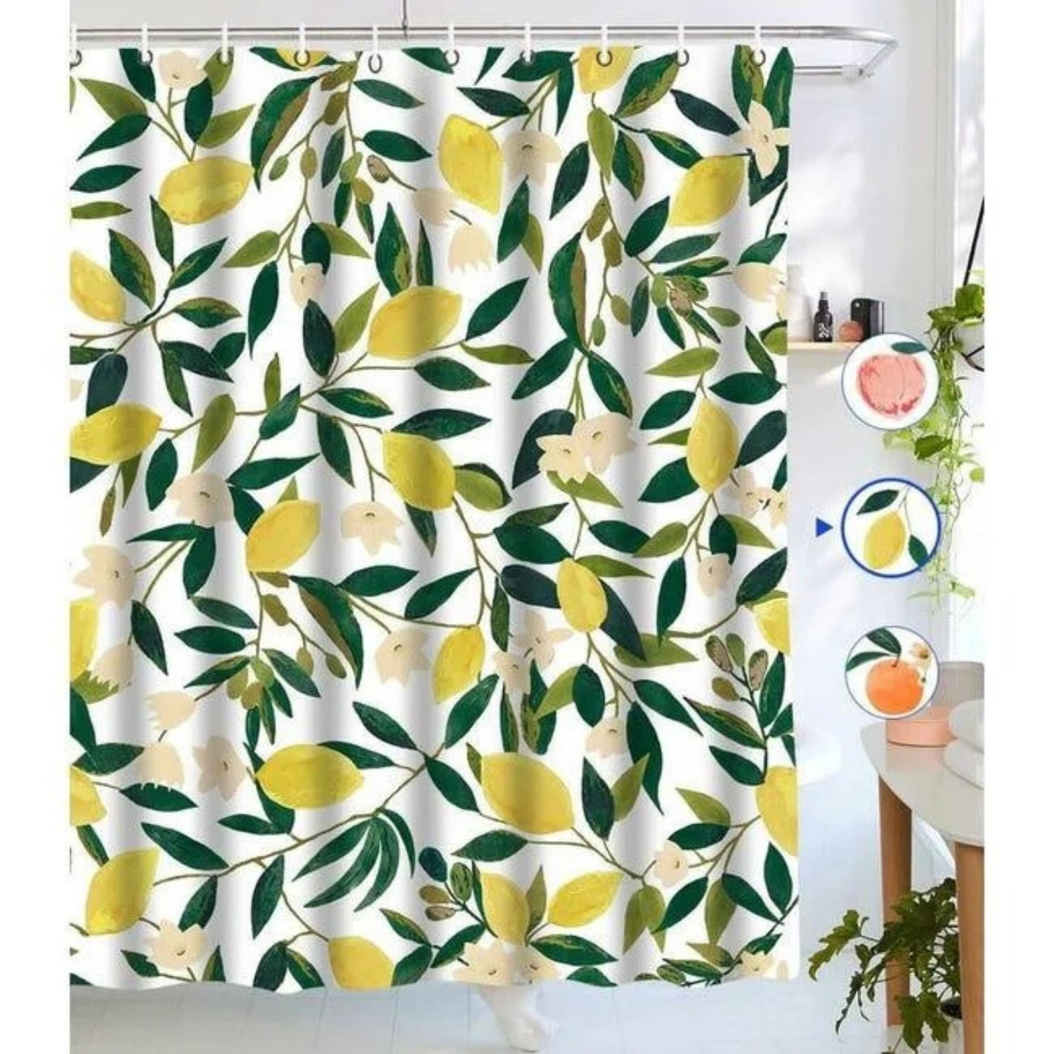 DUSCHVORHANG Stoff wasserdicht mit Haken - Grau, Textil (180/180cm) - MCBOSON