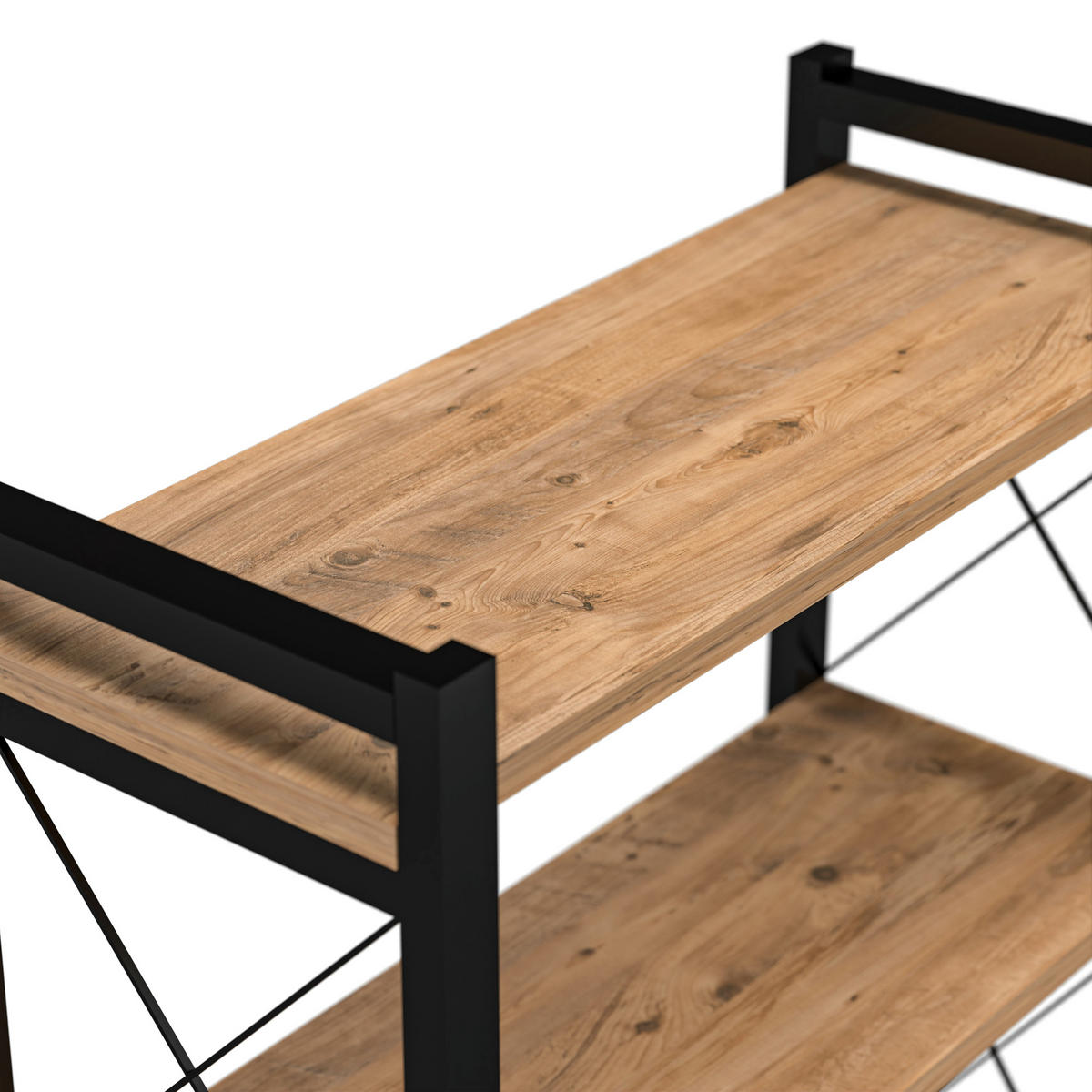 STANDREGAL Skørping - Schwarz/Braun, Holzwerkstoff/Metall (65/180/30cm) - [en.casa]