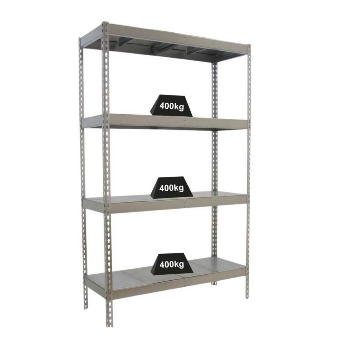 SCHWERLASTREGAL METAL BEAST FOUR | HxBxT 200x240x75cm | Fachlast 400kg | Verzinkt - Silberfarben, Metall (240/200/75cm) - PROREGAL