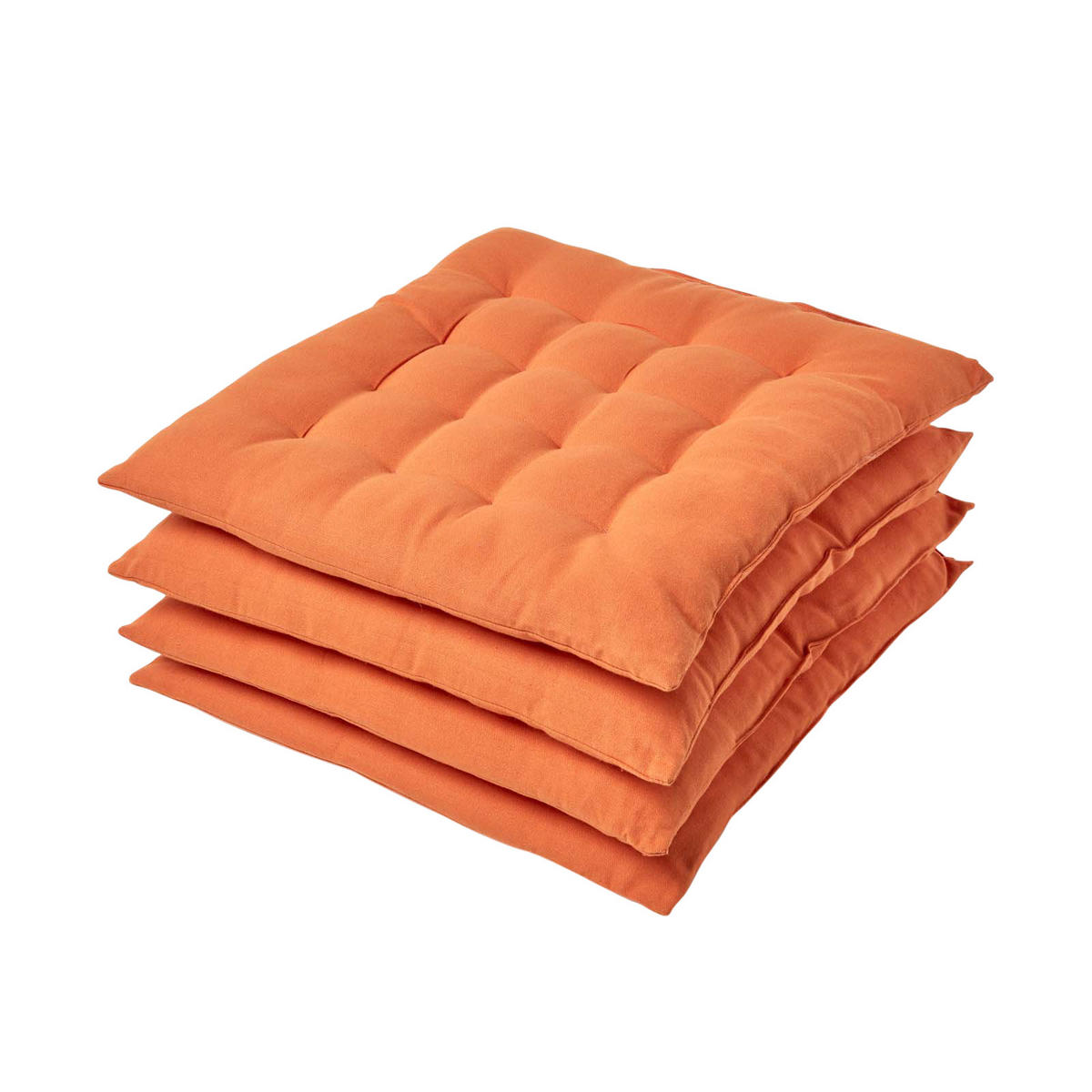STUHLKISSEN 4er-Set terracotta 40/40/6,5 cm - Terra cotta, Textil (40/40/6.5cm) - Homescapes