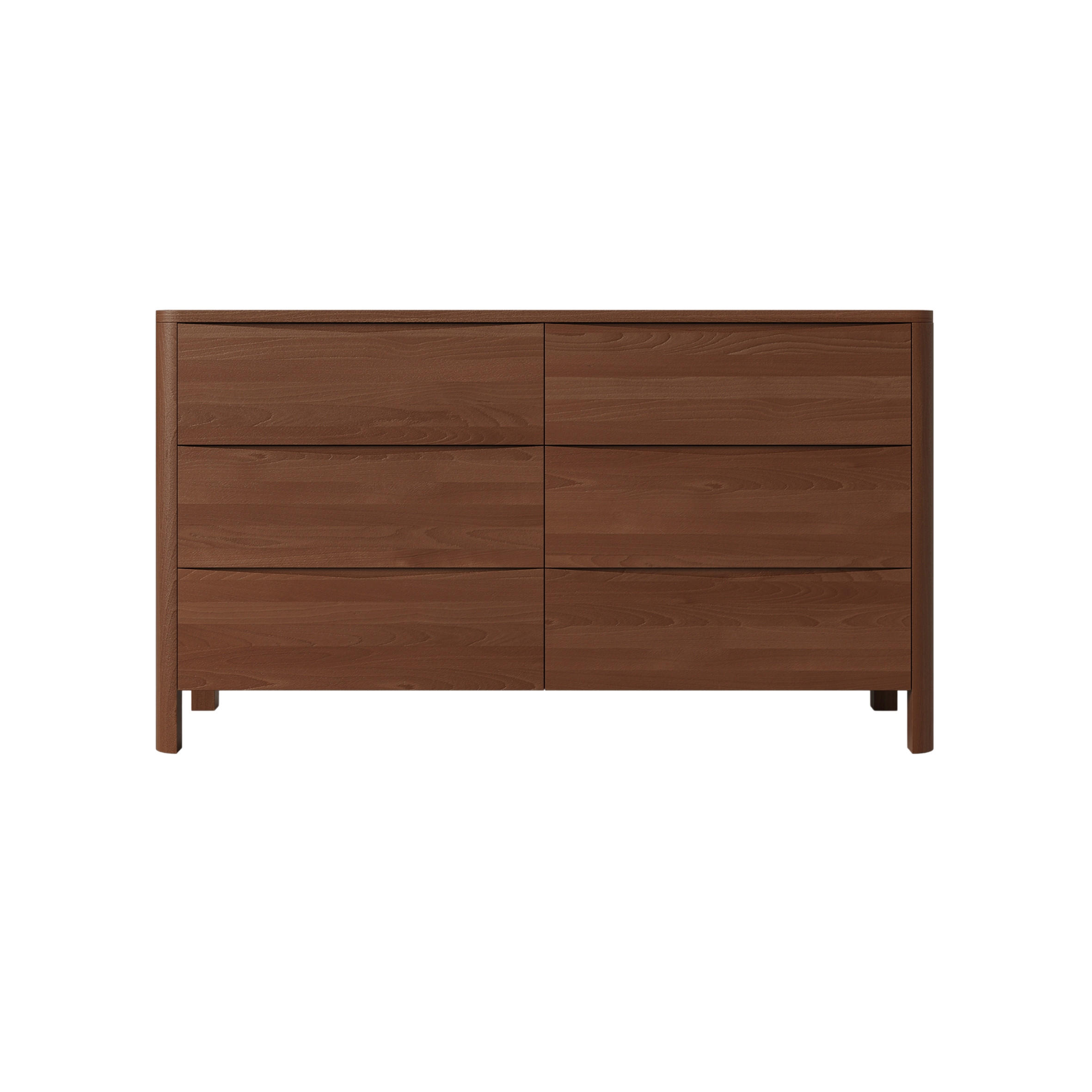 HOLZKOMMODE Modena Low 150, Nussbaumfarbe - Walnussfarben, Holz/Buchenholz (150.5/91.5/45cm) - Visby