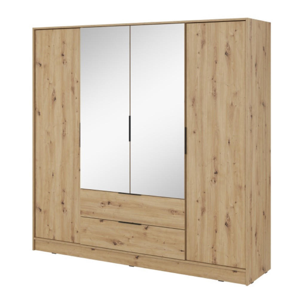 SCHRANK Artisan Eiche Mit Spiegel - Multicolor, Holzwerkstoff (206/200/51cm) - Sepro Meble
