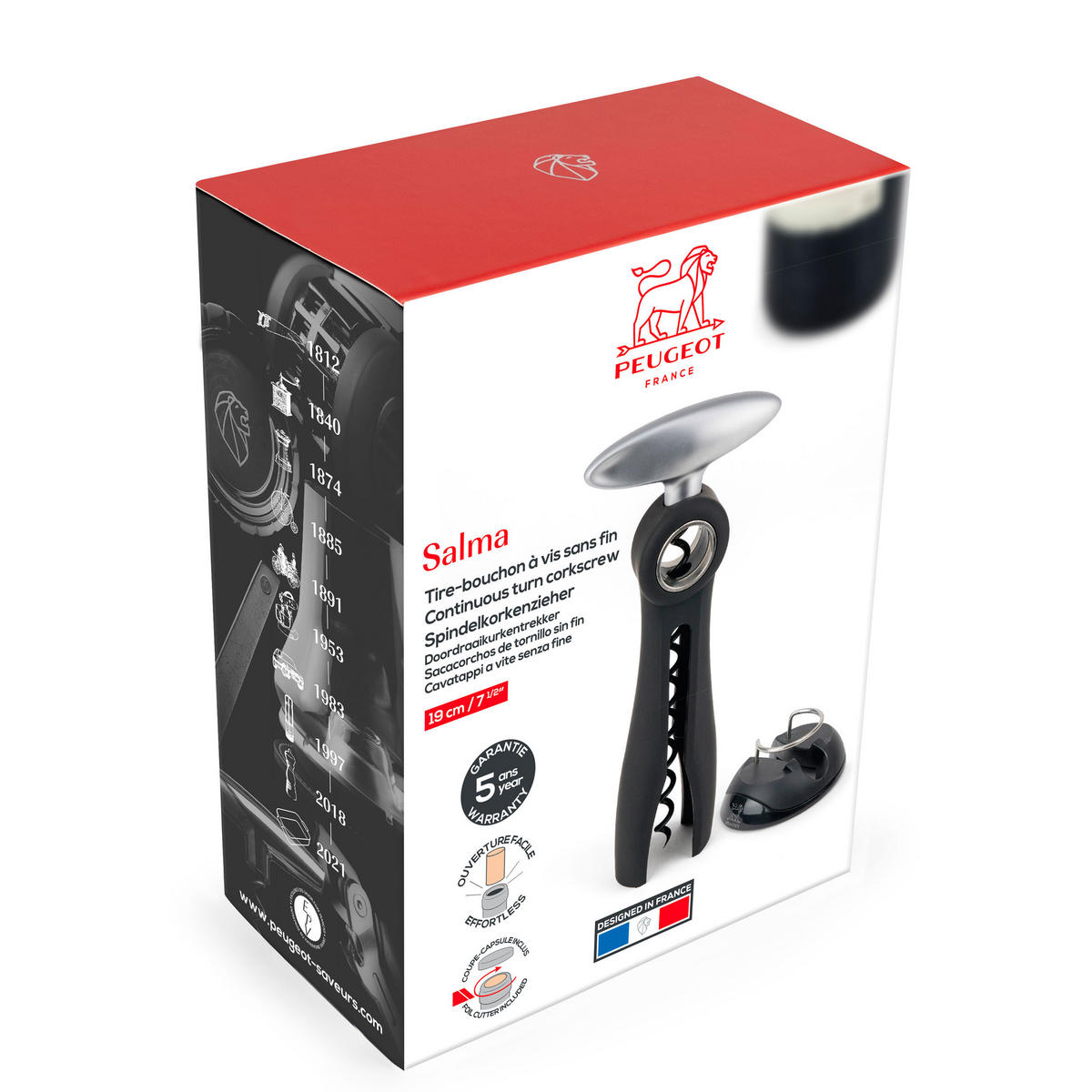 KORKENZIEHER Salma Schwarz Zamak ABS - Schwarz, Metall (7cm) - PEUGEOT