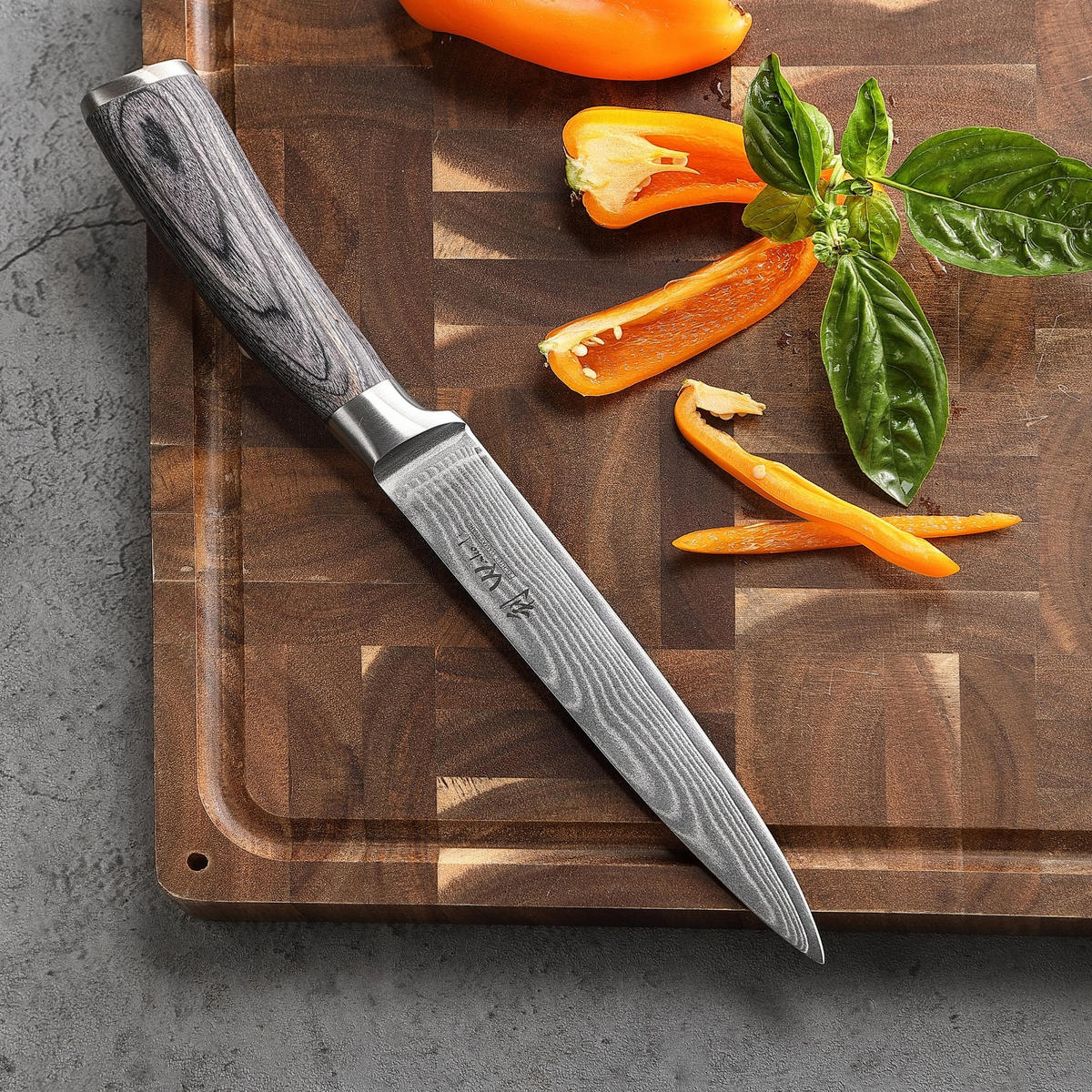 MESSERSET 6-TEILIG 8,5–20 cm - Grau, Holz/Metall - Wakoli