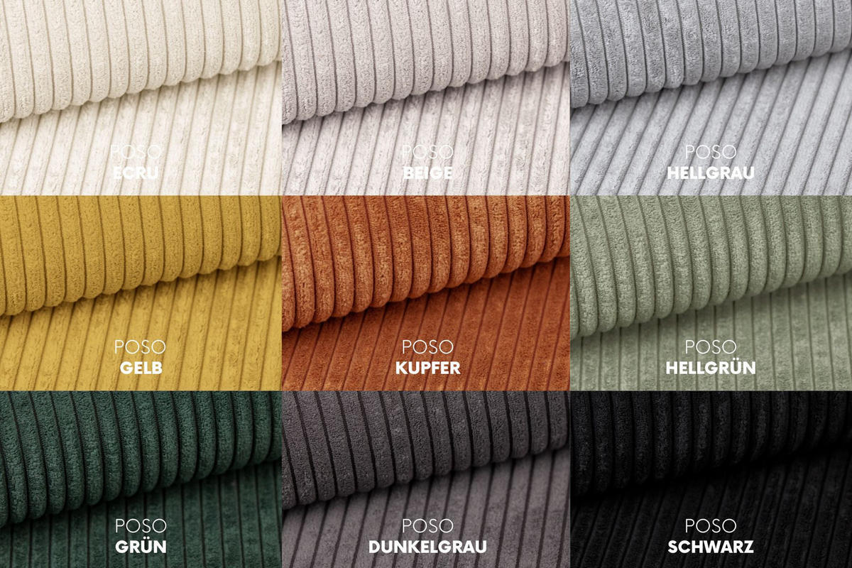 ECKSOFA Mit Schlaffunktion Und Bettkasten U-form CAPRI Poso Hellgrau - Hellgrau, Holz/Textil (145/362cm) - Kaiser Möbel