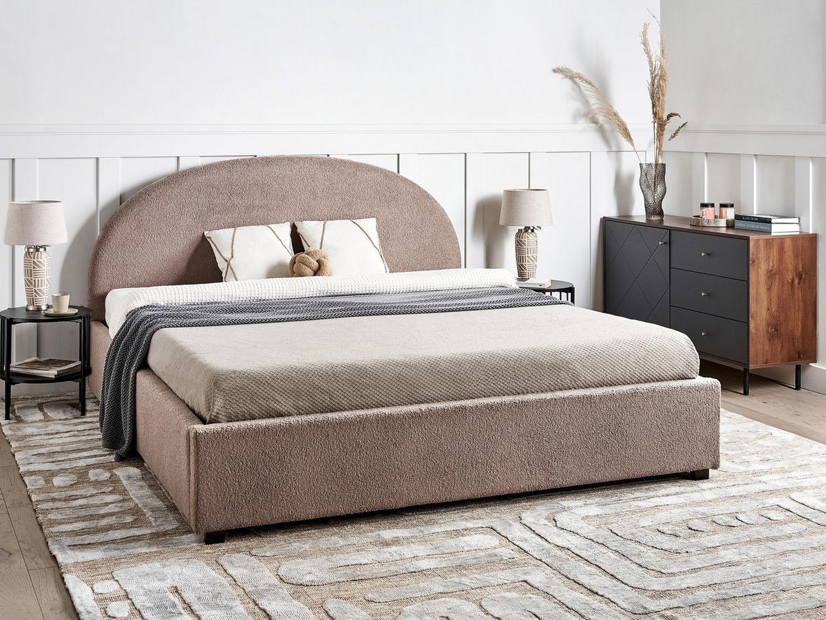 POLSTERBETT 180x200 cm Beige Vaucluse - Taupe, Textil (180/200cm) - Beliani