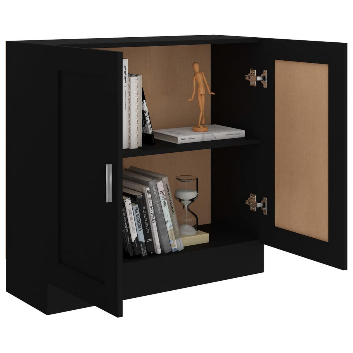 BÜCHERSCHRANK Schwarz 82,5x30,5x80 cm Holzwerkstoff - Schwarz, Holzwerkstoff (82.5/80/30.5cm) - furnicato