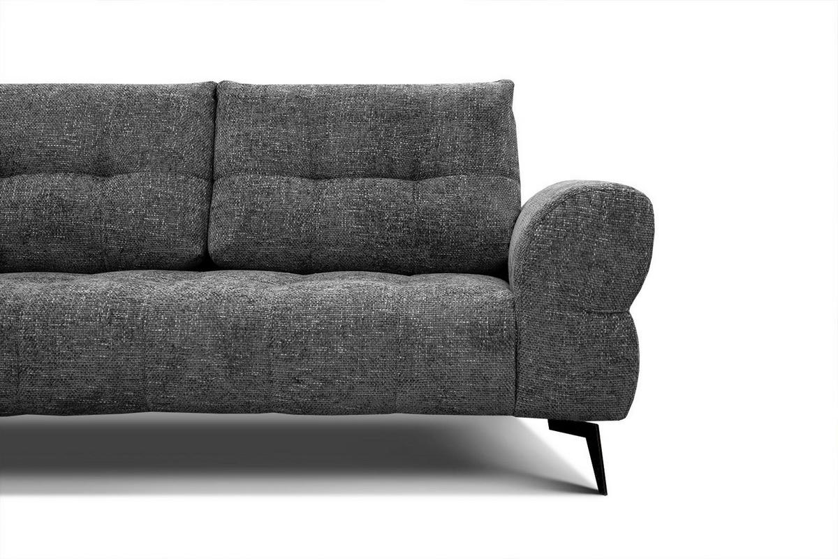 ECKSOFA SALVINI 5-Sitzer, dunkelgrau - Dunkelgrau/Schwarz, Holzwerkstoff/Textil (158/292cm) - Courtois Laville