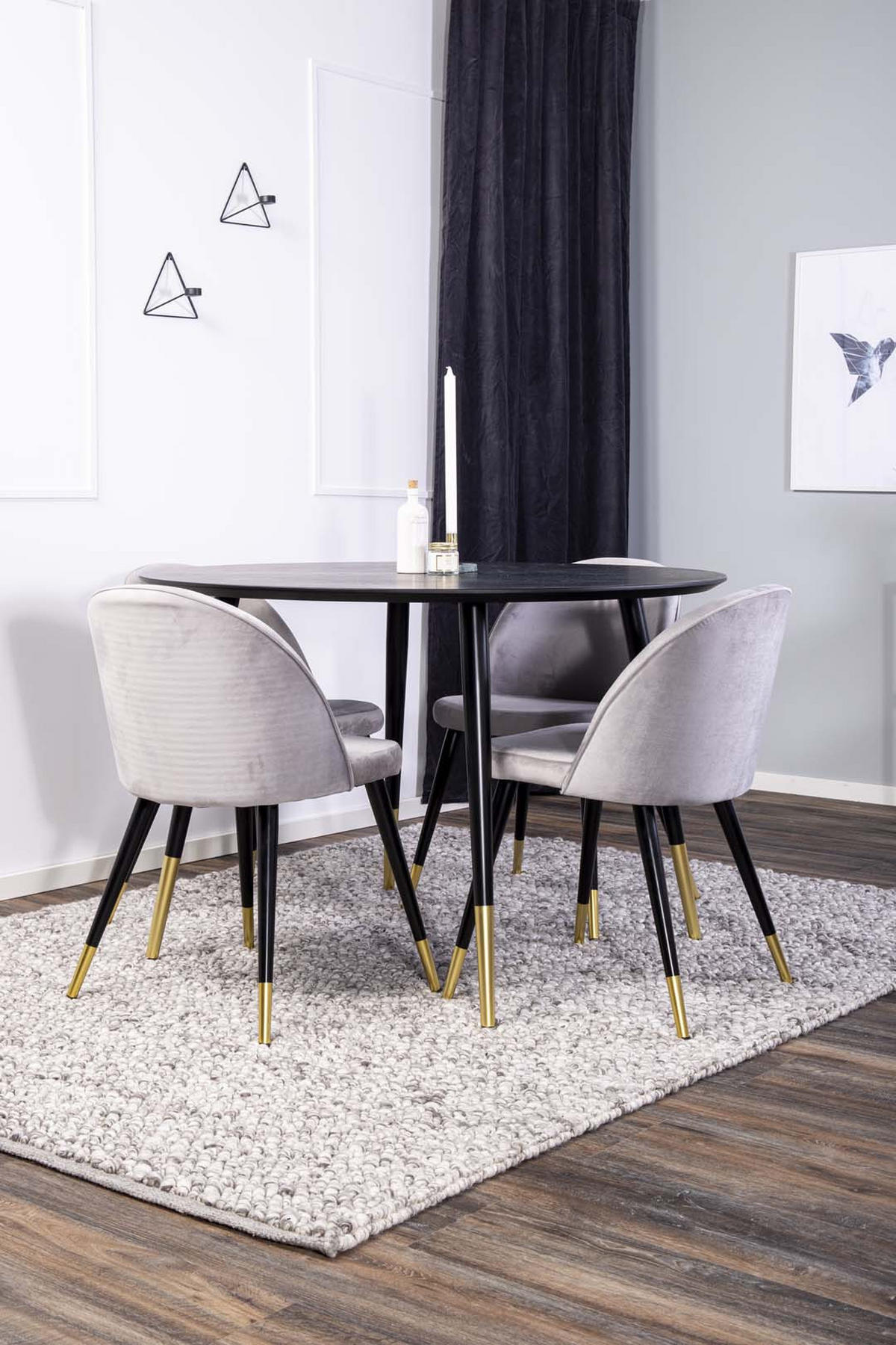 TISCHGRUPPE Schwarz - Schwarz, Holzwerkstoff (115/75/115cm) - ebuy24