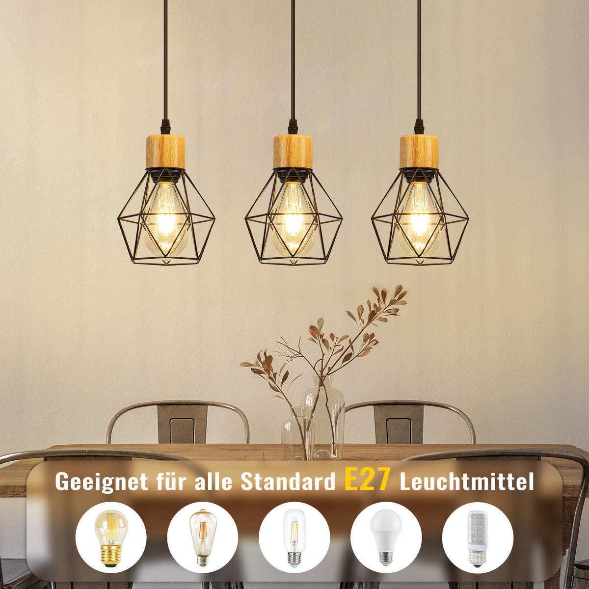 PENDELLEUCHTE Everett 43/15/146 cm - Schwarz, Metall (43/15/146cm) - ZMH