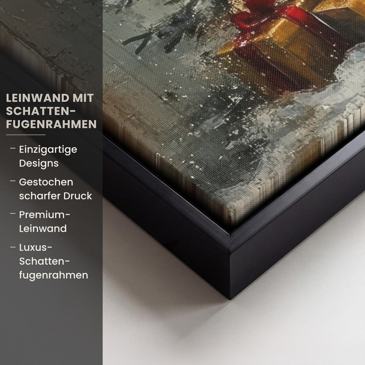 LEINWAND Bilder mit Rahmen - Weihnachtsbaum - Vintage - Weihnachten - Geschenk - 60x80 - Rostfarben, Textil (60/80cm) - MuchoWow