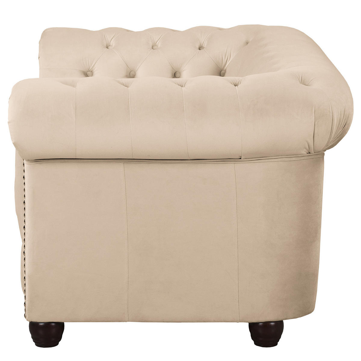2-SITZER SOFA - Buchefarben/Creme, Buchenholz/Textil (148/72/86cm) - home24