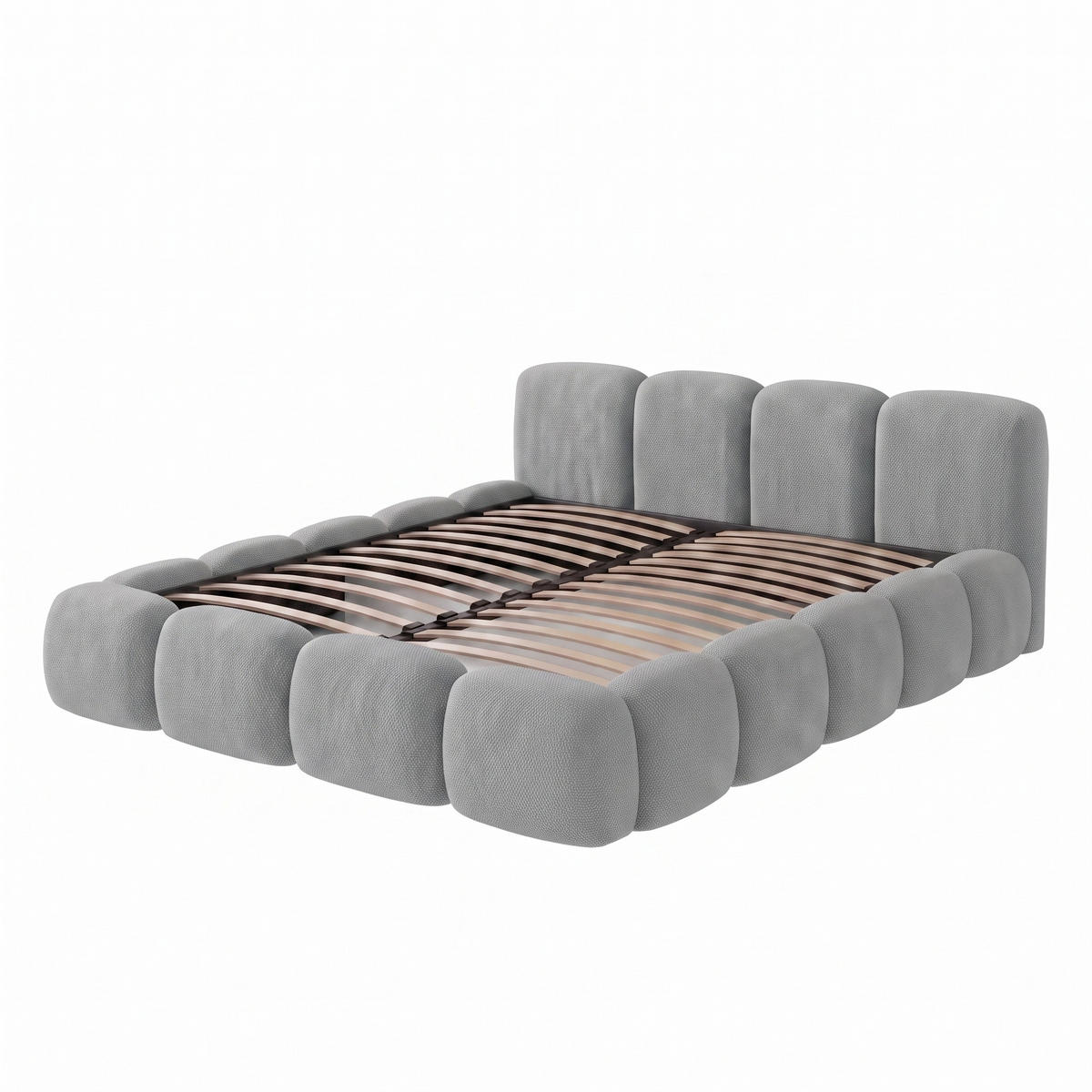 POLSTERBETT SUENO 180x200 cm in Grau, gepolstertes Kopfteil, Metalllattenrost, Bettkasten, Chenille-Stoff - Naturfarben/Grau, Holz/Textil (180/200cm) - Muffo