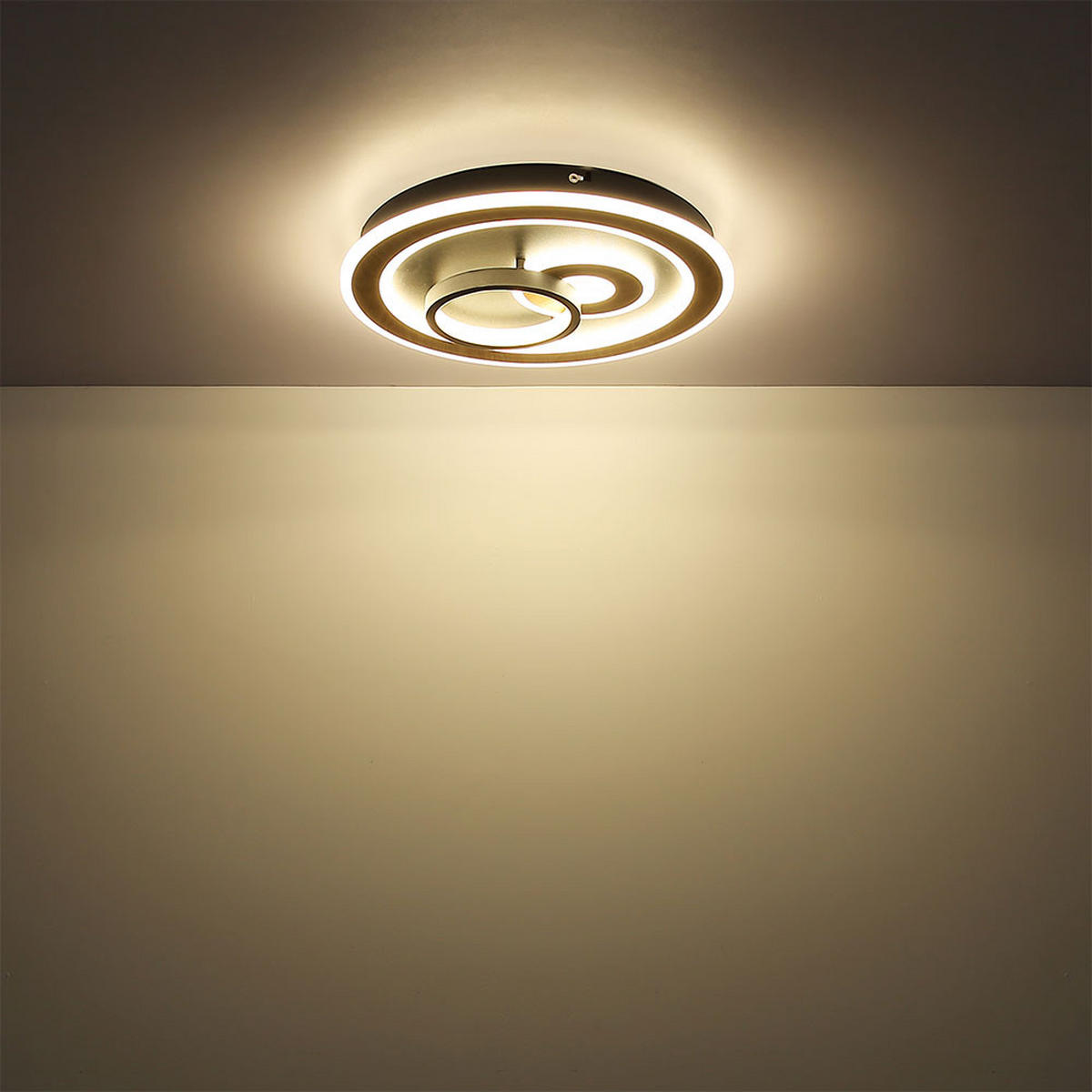 LED DECKENLEUCHTE Chessy Schwarz Holzoptik - Schwarz, Metall (50/50/7cm) - Globo Lighting
