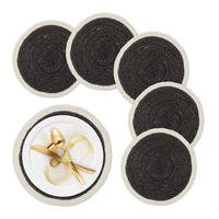 6-TLG.TISCHSET - Schwarz, Textil (37cm) - Relaxdays