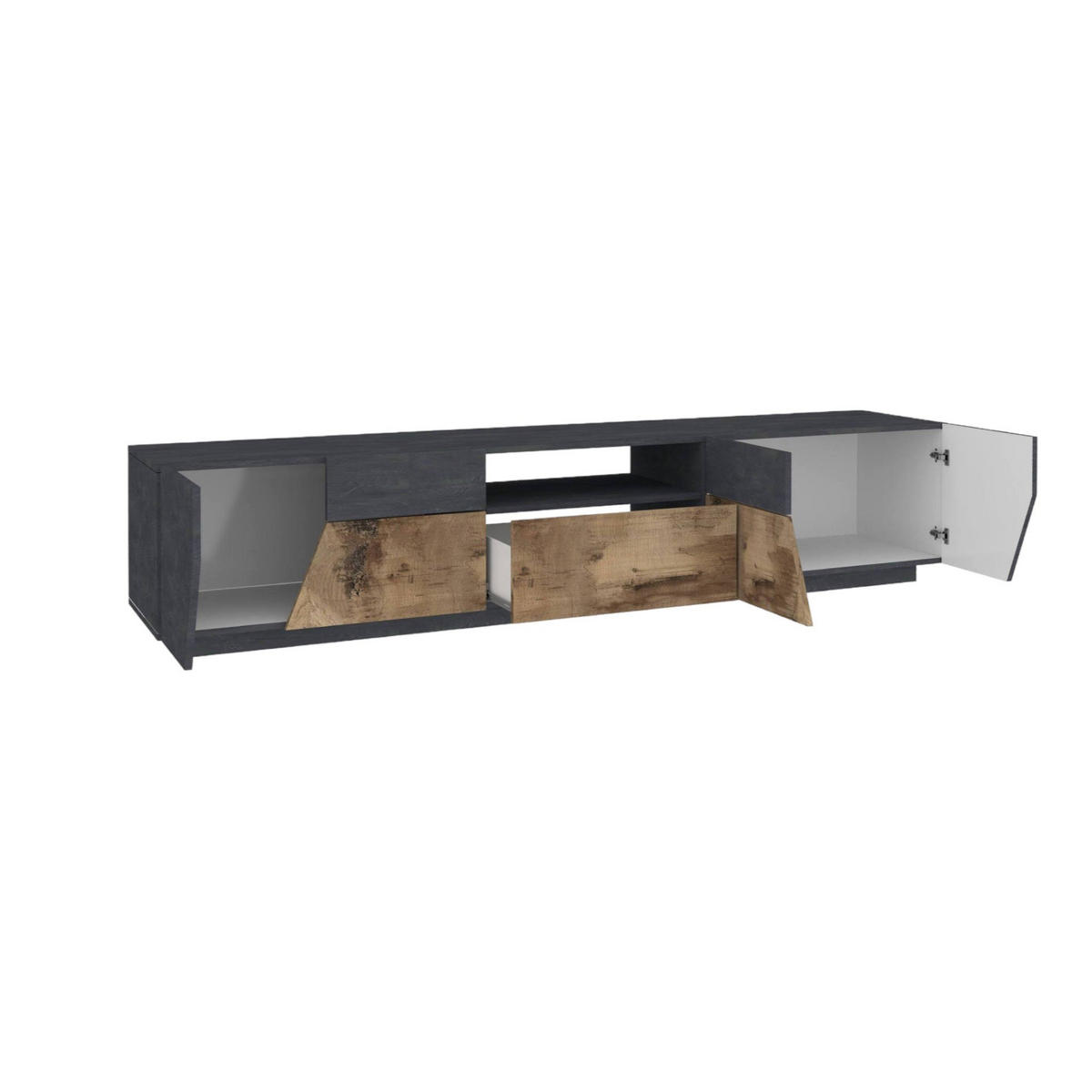 FERNSEHSCHRANK Ahorn, Schiefer 43/220/46 cm - Schieferfarben/Ahornfarben, Holzwerkstoff (220/46/43cm) - DMORA