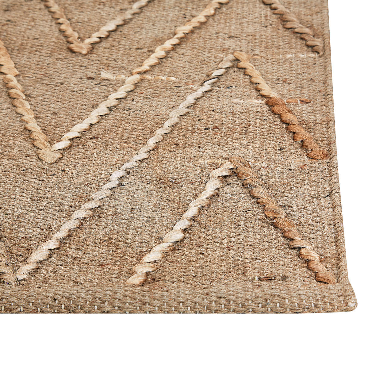 TEPPICH geflochten Daday 230/160 cm - Beige, Naturmaterialien (160/230cm) - Beliani