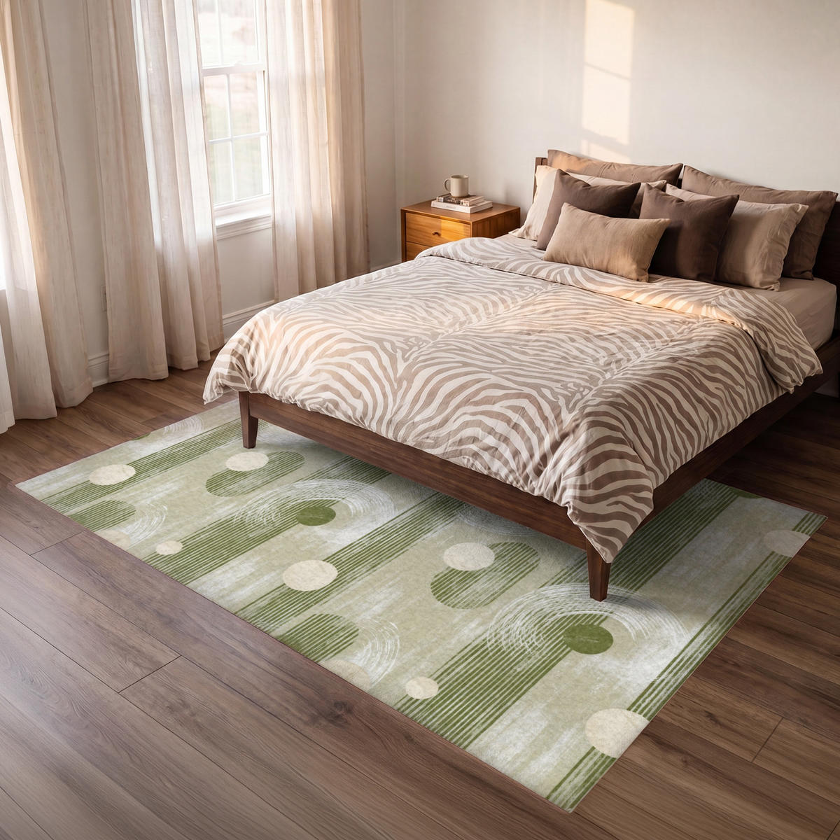 KOBERCE - Umelecké - Moderné - Zelené - 230x150 cm - olivovozelená, textil/plast (230/0.4cm) - OnlyWow