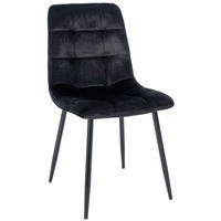 ESSZIMMERSTUHL Atina Samt, Gestell Metall Schwarz Schwarz - Schwarz, Textil/Metall (45/84/55cm) - TPFLiving