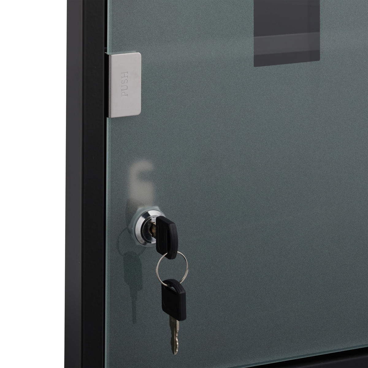 MEDIZINSCHRANK - Schwarz, Glas/Metall (30/45/17.5cm) - Relaxdays