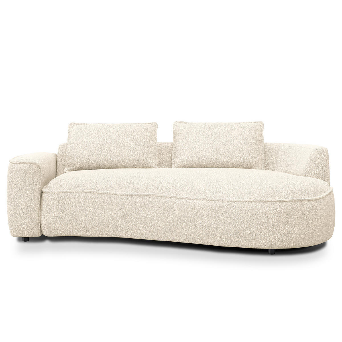 2,5-SITZER SOFA - Creme/Schwarz, Textil (217/82/156cm) - home24