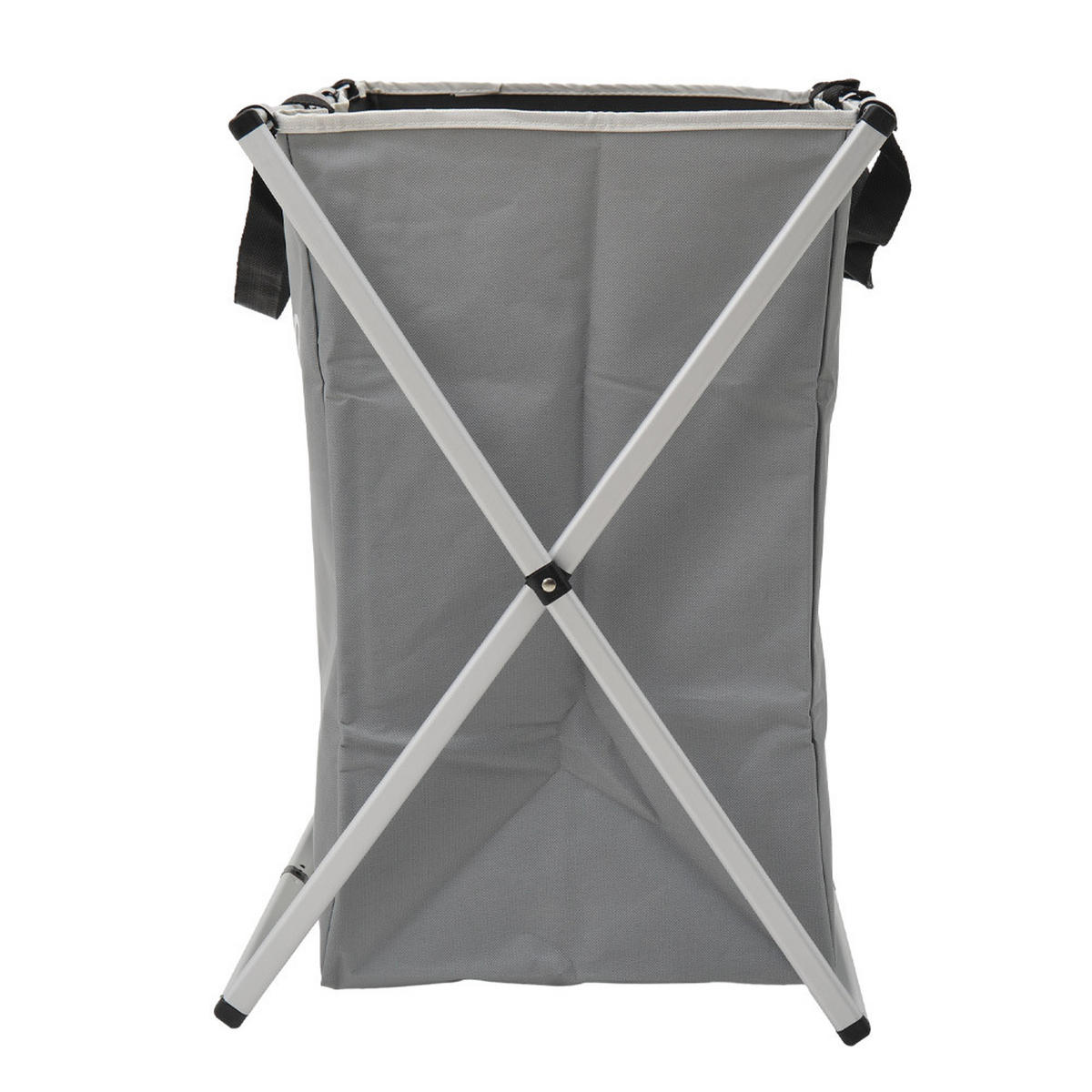 WÄSCHEKORB 3-Fächer Faltbar Aluminiumrahmen Oxford-Gewebe - Schwarz/Weiß, Textil/Metall (66/58/38cm) - Livingandhome