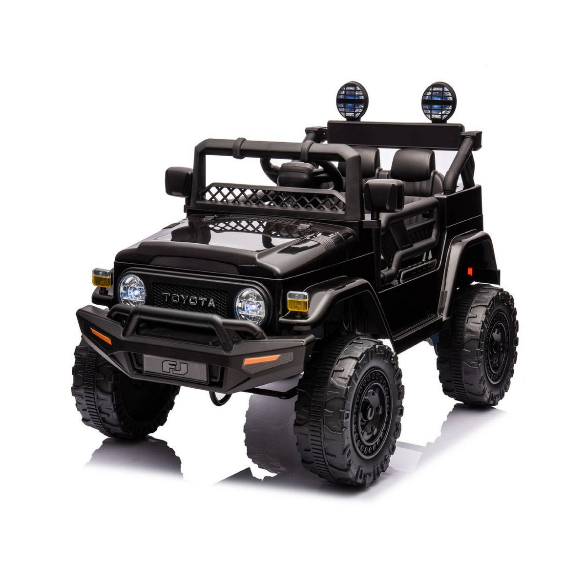 ELEKTROAUTO SUV Toyota schwarz FJ Cruiser EVA-Reifen Musik LED-Lichter - Schwarz, Kunststoff (124/79/80cm) - Chipolino