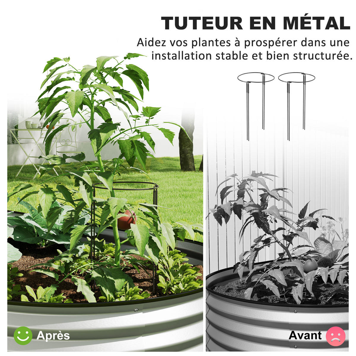 HOCHBEET-SET DE-12173 2er-Set 152/91/30 cm mit Gummikante Silber - Silberfarben, Metall (152/30/91cm) - ComfortXL