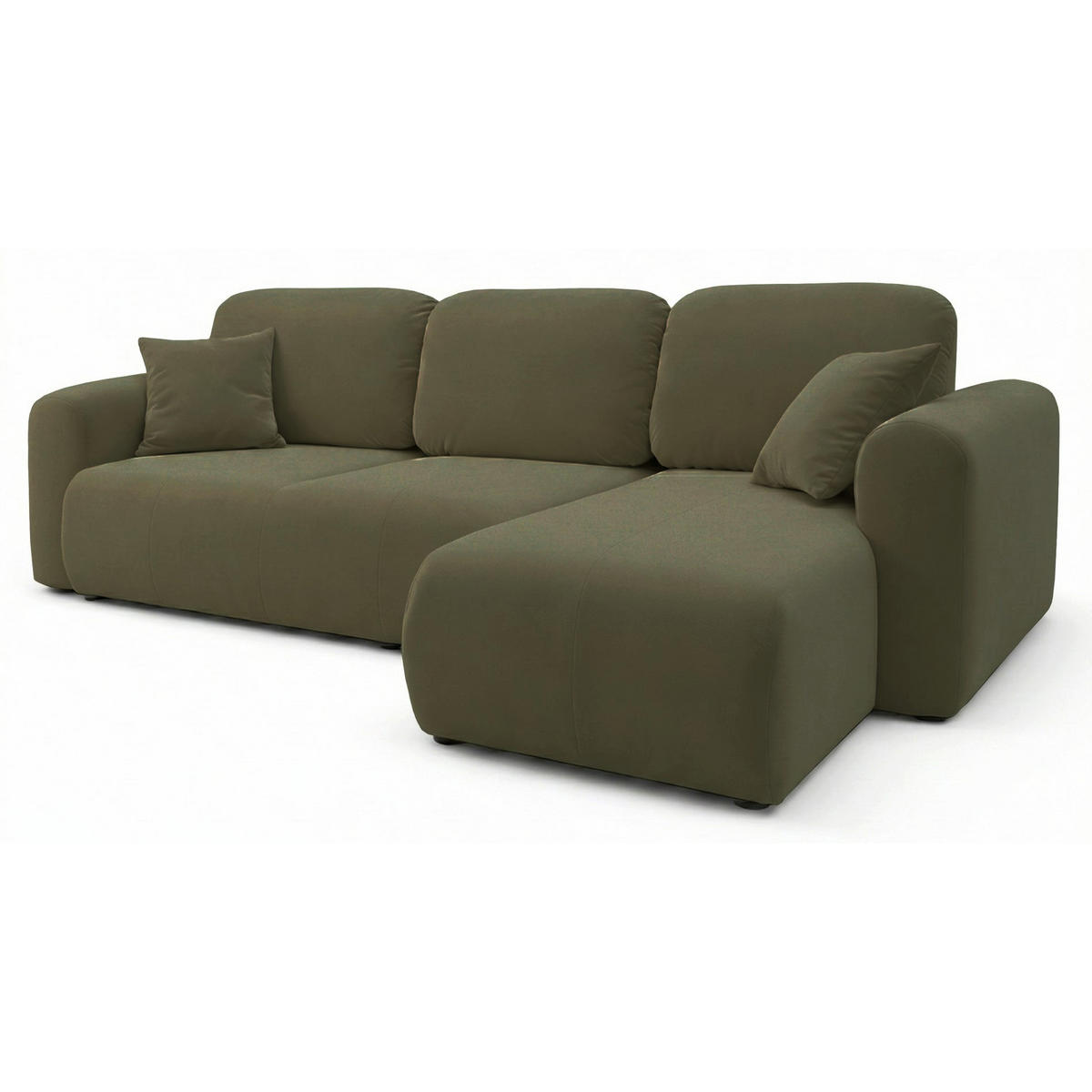 ROHOVÁ SEDAČKA Olido olivově zelený samet - černá/olivově zelená, textil/plast (245/150cm) - Selsey