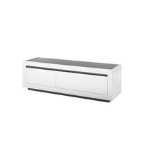 LOWBOARD M11 Weiß & Anthrazit 180/56/50 cm breit - Weiß, Holzwerkstoff (180/56/50cm) - Livojo