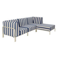 GARTENSOFA mit 4 Sitzplätzen, Blau - Blau, Textil - Oviala