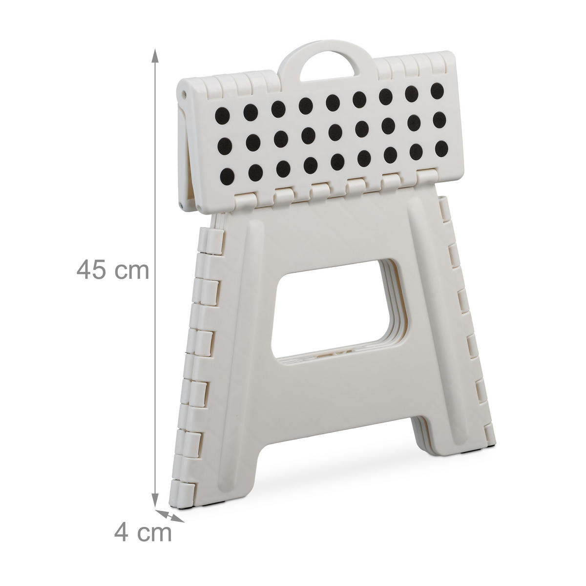 KLAPPHOCKER - Weiß, Kunststoff/Textil (37/30/29cm) - Relaxdays