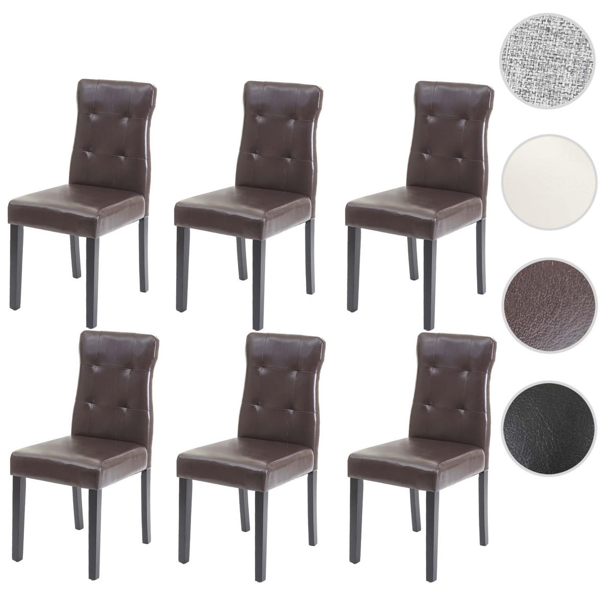 ESSZIMMERSTUHL Braun 6er-Set - Braun, Textil (41/88/55cm) - MCW