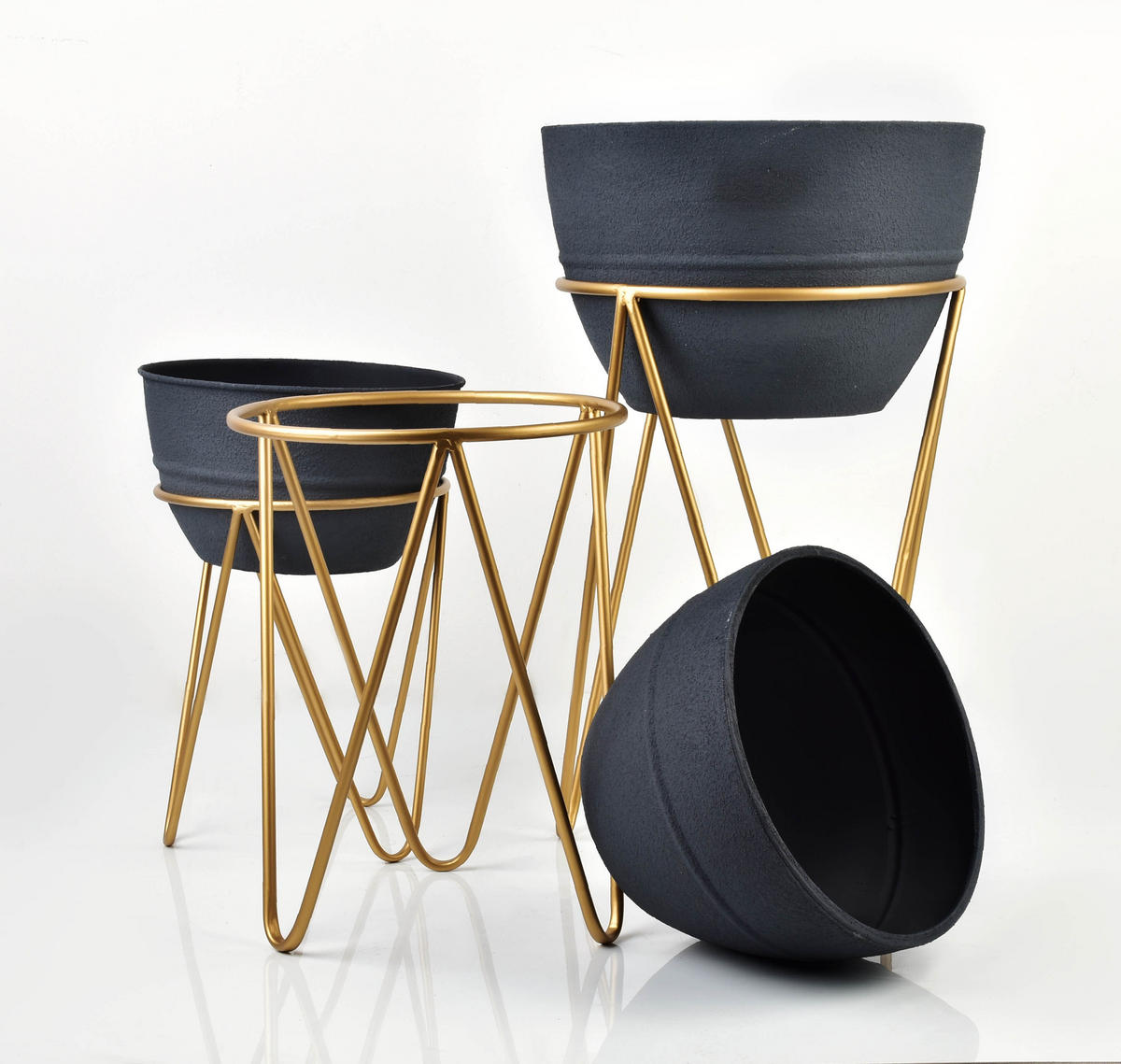 BLUMENTÖPFEN Swen Gold 36/36/60.5 cm Metall - Goldfarben, Metall (60.5cm) - Mondex