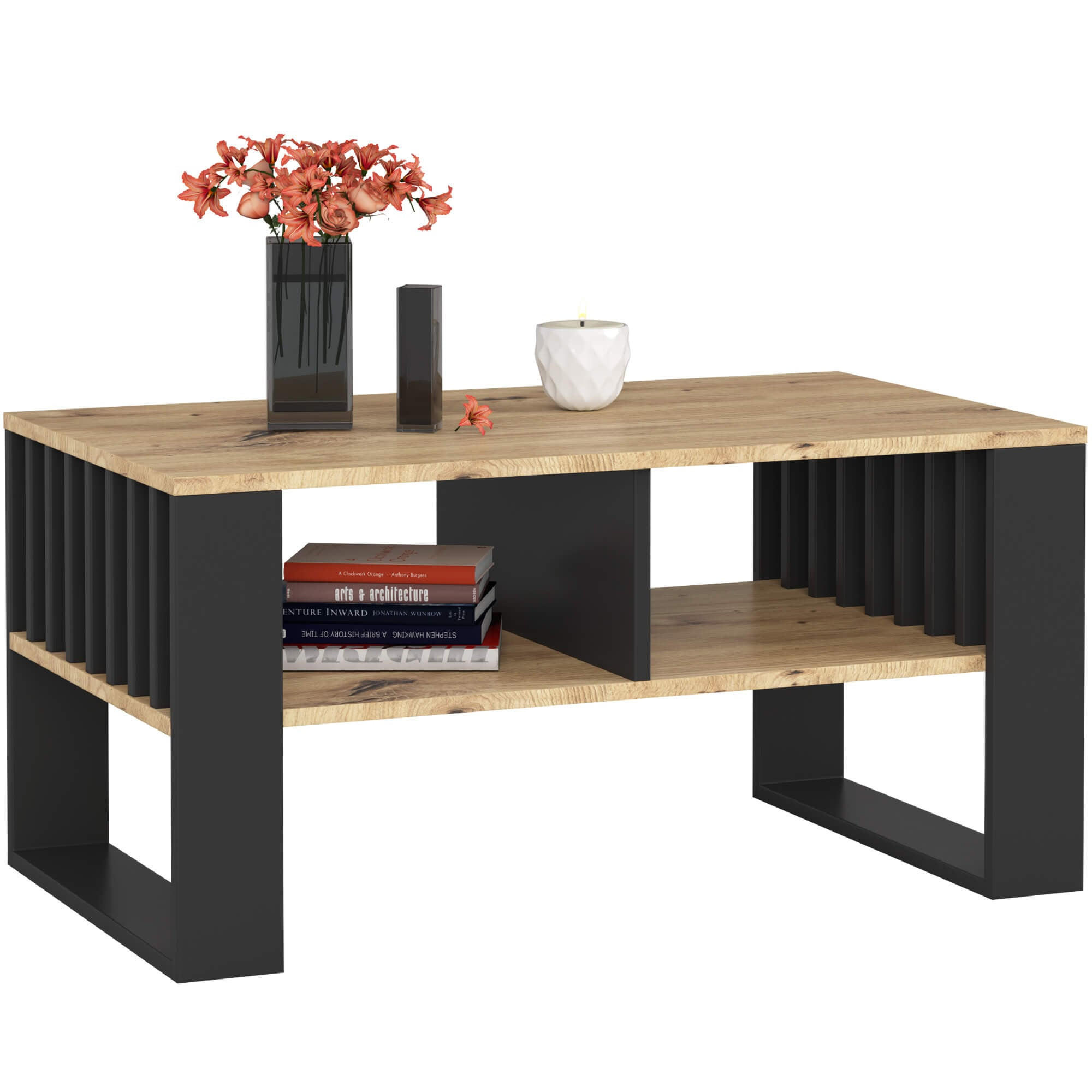 RAUMHIRSCH FURNITURE KONZOLOVÝ STOLEK dub Artisan, černý 45/92/53
