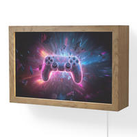 NÁSTĚNNÁ LAMPA Controller - Neon - Explosion - Abstraktní 30x20 cm - fialová, kompozitní dřevo (30/20/8cm)