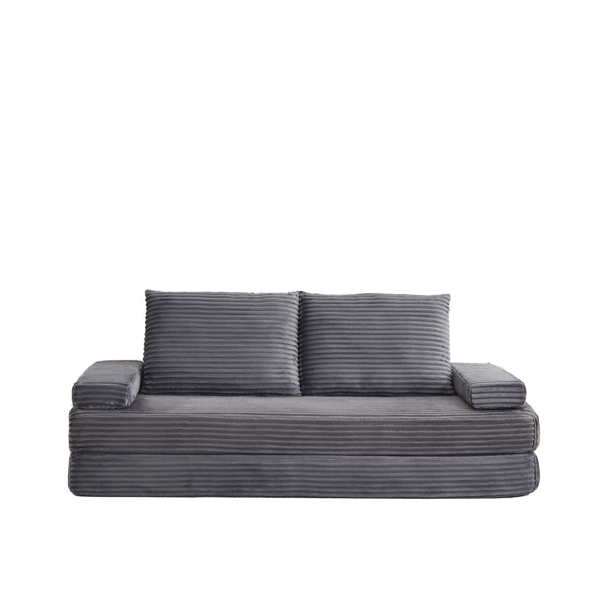 SCHLAFSOFA 211 cm frei kombinierbar mit dreieckigen Rückenlehnen, DE-42722, Grau - Grau, Textil (211.5/62/106.5cm) - ComfortXL