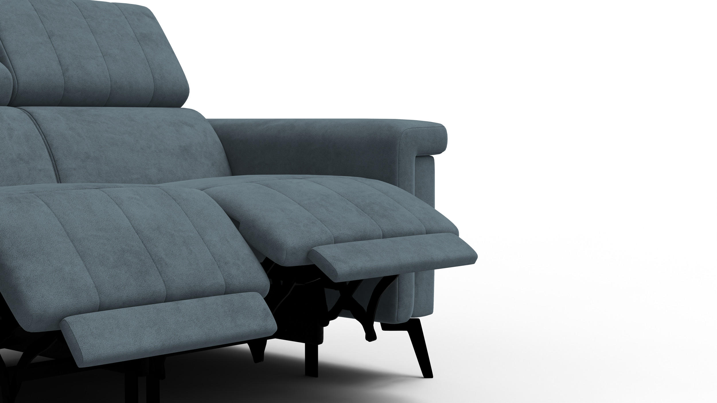 Thumbnail - Courtois Laville Relaxsofa, Blaugrau, Textil, 2-Sitzer, Füllung: Schaumstoff, 150x80x105 cm, Wohnzimmer, Sofas & Couches...