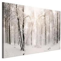 LEINWANDBILD Winter 120x80 cm - Weiß, Holz (120/80cm) - LUMASOUL
