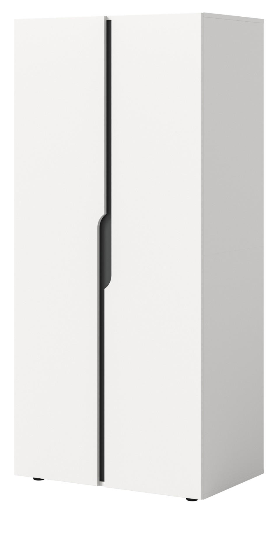 KLEIDERSCHRANK weiß, grau 81 x 176 cm, Drehtürenschrank 2-türig - Schwarz/Weiß, Holzwerkstoff/Kunststoff (81/176/51cm) - Inn.Furn