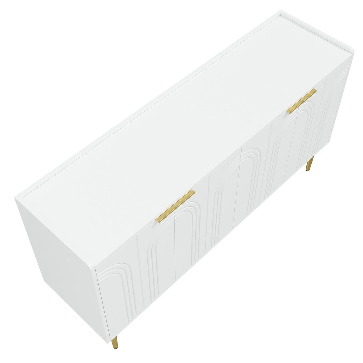 SIDEBOARD aus MDF 140x38x75 cm Weiß mit 4 Türen, verstellbaren Einlegeböden und Soft-Close - Weiß, Holzwerkstoff (140/75/38cm) - IVMEU