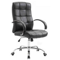 CHEFSESSEL Lederlook schwarz - Chromfarben/Schwarz, Textil/Metall (54/105/51cm) - CLP