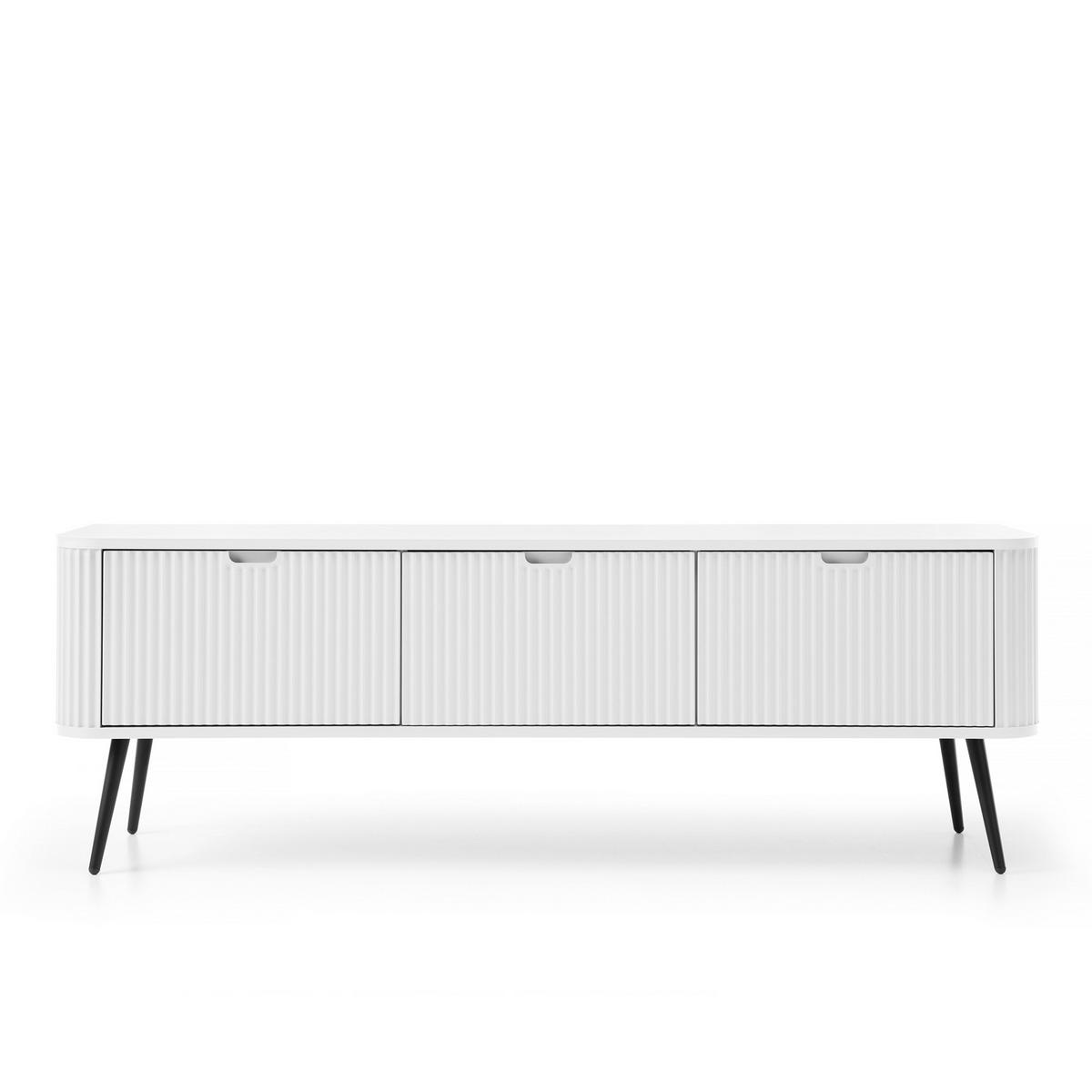 LOWBOARD TV MORDEN RTV1 Abgerundeter Korpus Weiß Weiß - Weiß, Holzwerkstoff/Kunststoff (168/56/39cm) - Komodee